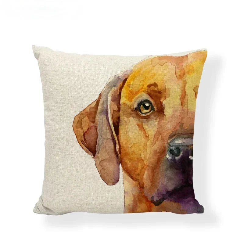 Axyaa Black White Dog Cushion Covers - Home Decor Pillow Cases