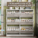 Axyaa 6-Drawer Shoe Cabinet with Metal Handles, Entryway Storage Solution