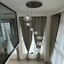 Axyaa Crystal Chandelier Stair Pendant Lights Interior Lighting