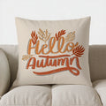 Axyaa Spotted Pumpkins & Autumn Leaves Pillow Cover for Sofa, Bedroom, Car