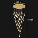 Axyaa Crystal Chandelier Stair Pendant Lamp Living Room Interior Lighting