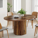 Axyaa 55" Rustic Wood Oval Dining Table for 4-6 People, Small Seminar Table