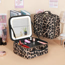 Axyaa LED Makeup Bag with Mirror & Lights, Cosmetic Organizer Train Case, 3 Colors