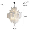 Axyaa Tassel Pendant Aluminum Chain Chandelier for Living Room Kitchen
