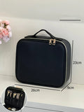 Axyaa LED Mirror Makeup Bag with Brush Holder - Waterproof Cosmetic Organizer