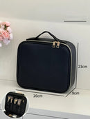 Axyaa LED Mirror Makeup Bag with Brush Holder - Waterproof Cosmetic Organizer