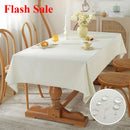 Axyaa Solid Color Tablecloth | Imitation Cotton & Linen | Straight-Edge | Dining Table Cloth