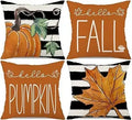 Axyaa Buffalo Check Print Linen Pillow Cover 45x45 for Fall Thanksgiving Decor