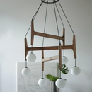 Axyaa Retro Nordic Walnut Pendent Lamp for Living Room and Bar Counter