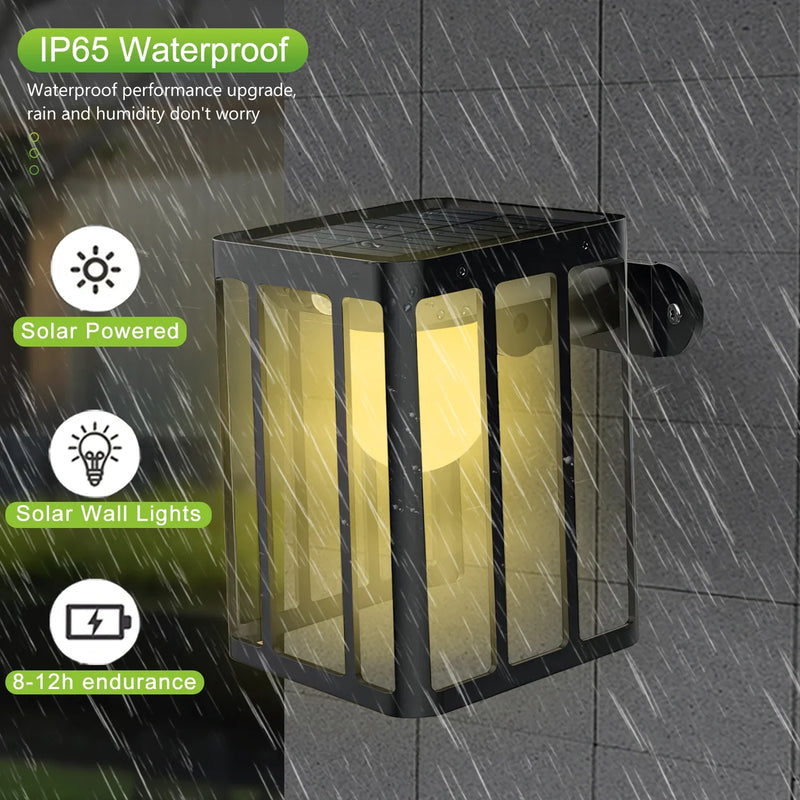Axyaa Solar Motion Sensor Wall Lights - 3 Lighting Mode Waterproof Security Lamp