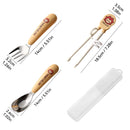 Axyaa Mini Cutlery Set in Stainless Steel Storage Box - Kids Spoon Fork Kit