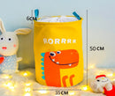 Axyaa Kids Cartoon Animals Laundry Basket - Foldable Toy Organizer & Storage Barrel