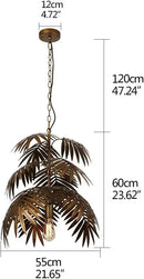 Axyaa Coconut Leaf LED Chandelier: Tropical Indoor Pendant Lamp for Living Room, Restaurant, Bedroom