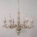 Axyaa Solid Wood Chandelier: Elegant French Design for Home Decor & LED Lighting
