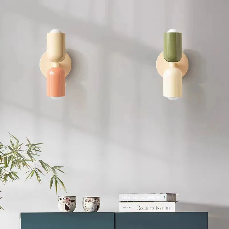 Axyaa Cream Double Head LED Wall Lamps - Modern Minimalist Nordic Design