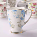 Axyaa Flower Tea Cup Set, 400ml Ceramic Coffee Mug for Couples