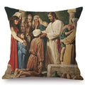 Jesus Christ Portrait Axyaa Cushion Cover: Home Decor Oil Painting Car Art Pillow Cover