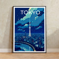 Axyaa Tokyo Tower Half Dome Canvas Wall Art for Home Decor and Modern Living Rooms