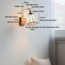 Axyaa Glass Wood LED Wall Lamp for Bedroom Bathroom Mirror Fixture