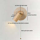Axyaa Wabi Sabi LED Wall Lamp Yellow Travertine Wood Lampshade, Bathroom Mirror Light