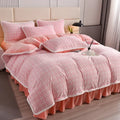 Axyaa High-End Jacquard Milk Fleece Winter 4-Piece Bed Set