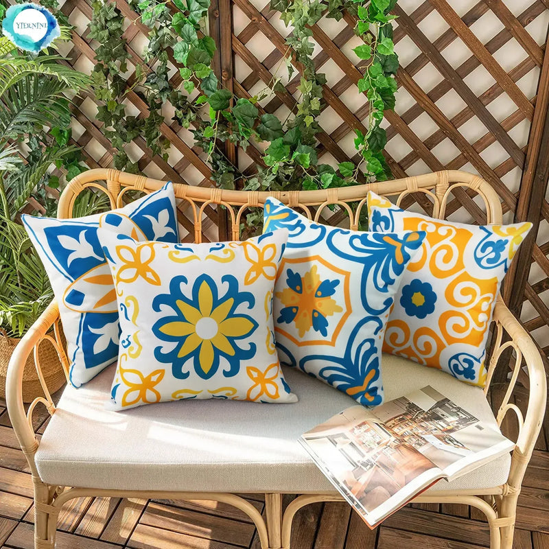 Axyaa Boho Outdoor Cushion Cover 45x45cm for Decorative Pillow - Water-resistant
