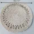 Axyaa Round Rattan Wall Basket Decor: Nordic Style Hanging Frame Ornament Craft