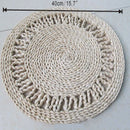 Axyaa Round Rattan Wall Basket Decor: Nordic Style Hanging Frame Ornament Craft