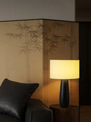 Axyaa Modern Ash Wood LED Bedside Table Lamp with Cloth Lampshade