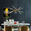 Axyaa Modern Black and Gold LED Chandelier for Home Decor