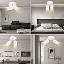 Axyaa LED Ceiling Light: 350° Rotatable Dual GU10 Wall Light, Black