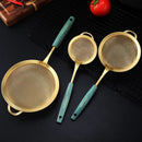 Axyaa Fine Mesh Kitchen Strainer with Green Handle for Golden Juice Flour Skimming