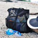 Axyaa Large Mesh Beach Tote Bag: Foldable, Spacious, Ideal for Shopping, Swimming, Camping