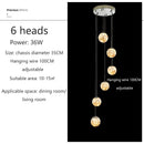 Axyaa Glass Ball LED Ceiling Chandelier for Modern Luxury Home Decor