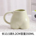 Axyaa Ceramic Creativity Butt Coffee Mugs 350ml Heat Resistant Porcelain Travel Cup