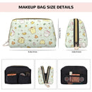 Axyaa Pompompurin Leather Makeup Bag: Trendy Large Cosmetic Toiletry Zipper Pouch