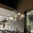 Axyaa Glass Bubble Chandelier: Modern LED Pendant Lights for Living Room & Restaurant