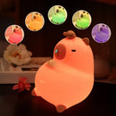 Axyaa Capybara Silicone Night Light - USB Rechargeable, Cute Cartoon Design, Bedside Lamp