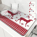 Axyaa Christmas Snowflake Dish Mat: Absorbent, Anti-slip, Quick Dry, Draining Mat