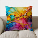 Colorful Abstract Ink-Marbled Cushion Cover for Sofa, Bedroom, Car by Axyaa