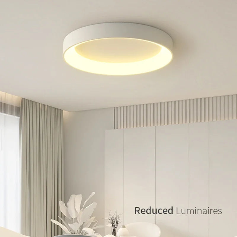 Axyaa Wood Grain White Acrylic LED Ceiling Light for Home Decoration