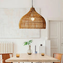 Axyaa Wabi Sabi Bamboo Rattan Pendant Lamps for Bedroom Living Room Dining Bar