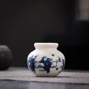 Axyaa Blue & White Porcelain Mini Vase for Home Decor & Table Ornaments