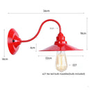Axyaa Red LED Wall Lights: Industrial Vintage Bedroom Lamp for Hallway, Reading, and Bathroom
