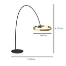 Axyaa Luxury Fishing Lamp: Circular Vertical Floor Lamp for Living Room & Bedroom