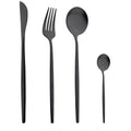 Axyaa Gold Cutlery Set: 4Pcs Stainless Steel Flatware Knives Forks Spoons Teaspoons