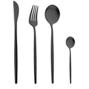 Axyaa Gold Cutlery Set: 4Pcs Stainless Steel Flatware Knives Forks Spoons Teaspoons