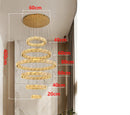 Axyaa Crystal Chandelier Stair Pendant Living Room Lighting Modern Interior Light