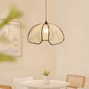Axyaa Flower Petal Pendant Light: Handwoven Boho Modern Ceiling Lamp for Kitchen Bedroom