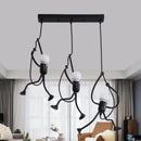 Axyaa Little Man Arts Chandelier LED Ceiling Lamp - Black E27 Pendant Light